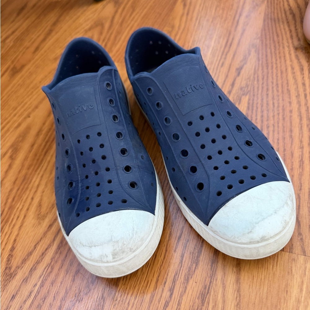 Native Dark Blue Perforated Slip-Ons